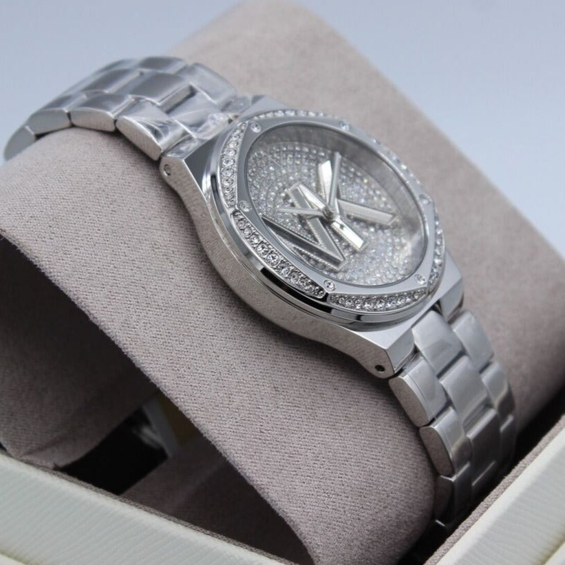 Michael Kors Lennox Quartz Silver Dial Silver Steel Strap Watch For Women - MK7234