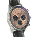 Breitling Navitimer B01 Chronograph 43 Brown Dial Black Leather Strap Watch for Men - AB0138241K1P1