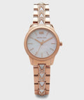 Michael Kors Runway Mercer Mother of Pearl White Dial Two Tone Steel Strap Watch For Women - MK6674