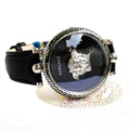 Versace Palazzo Empire Black Dial Black Leather Strap Watch for Women - VCO060017