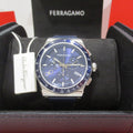 Salvatore Ferragamo 1927 Chrono Analog Blue Dial Blue Leather Strap Watch for Men - SFKZ00223