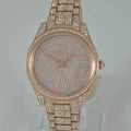 Michael Kors Lauryn Crystals Rose Gold Dial Rose Gold Steel Strap Watch For Women - MK3931