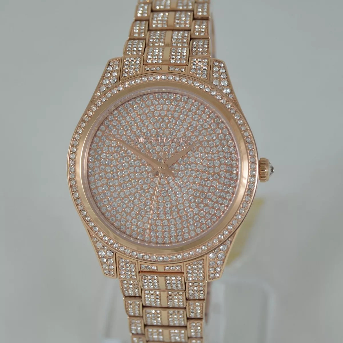 Michael Kors Lauryn Crystals Rose Gold Dial Rose Gold Steel Strap Watch For Women - MK3931