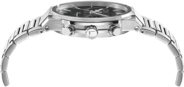 Salvatore Ferragamo Sapphire Chrono Black Dial Silver Steel Strap Watch for Men - SFME00321