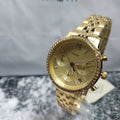 Fossil Neutra Chronograph Gold Dial Gold Steel Strap Watch for Women - ES5219