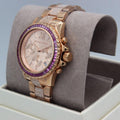 Michael Kors Everest Chronograph Rose Gold Dial Rose Gold Steel Strap Watch For Women - MK7211