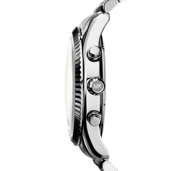 Michael Kors Lexington Silver Dial Silver Steel Strap Watch for Men - MK8405