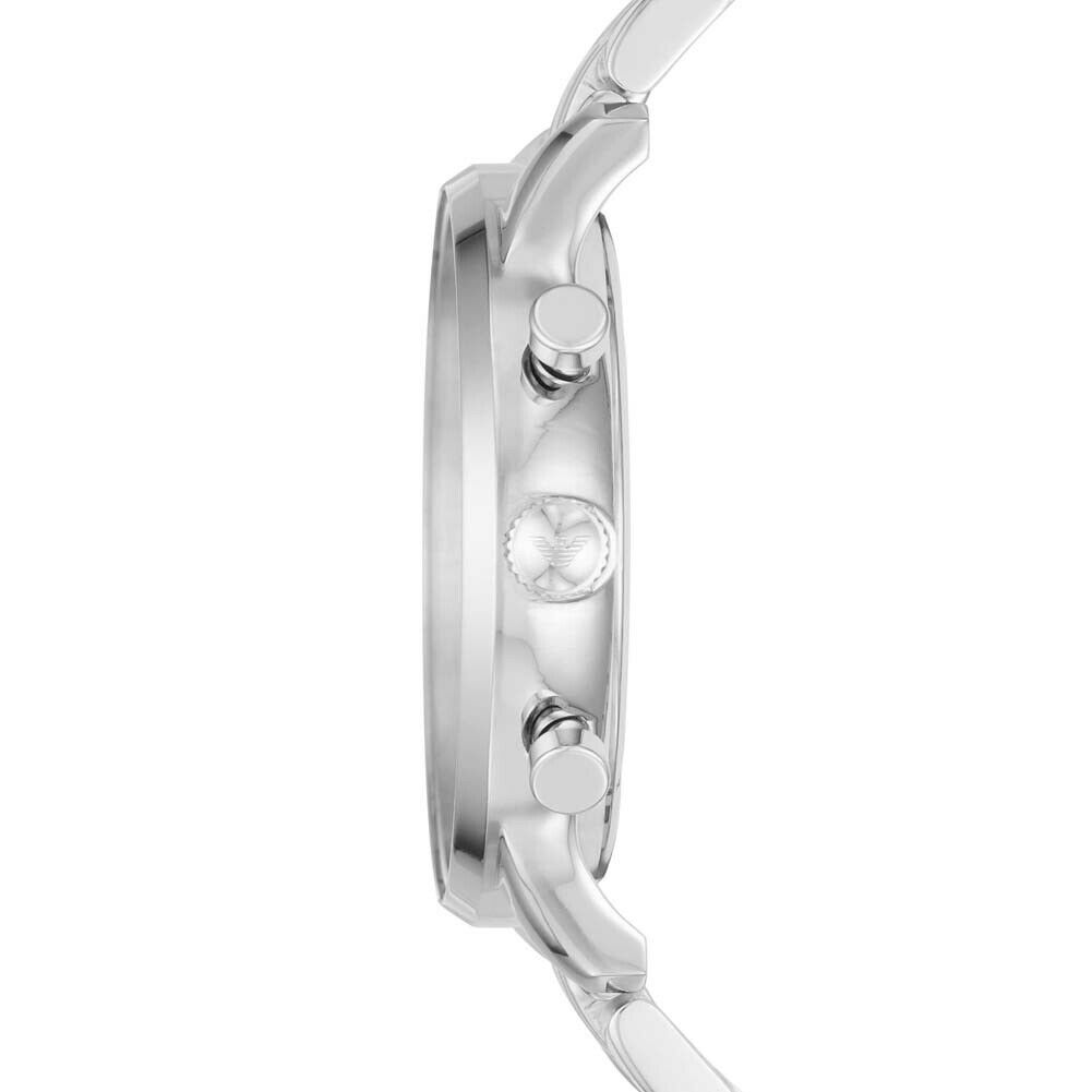 Emporio Armani Chonograph SIlver Dial Silver Steel Strap Watch For Men - AR1933