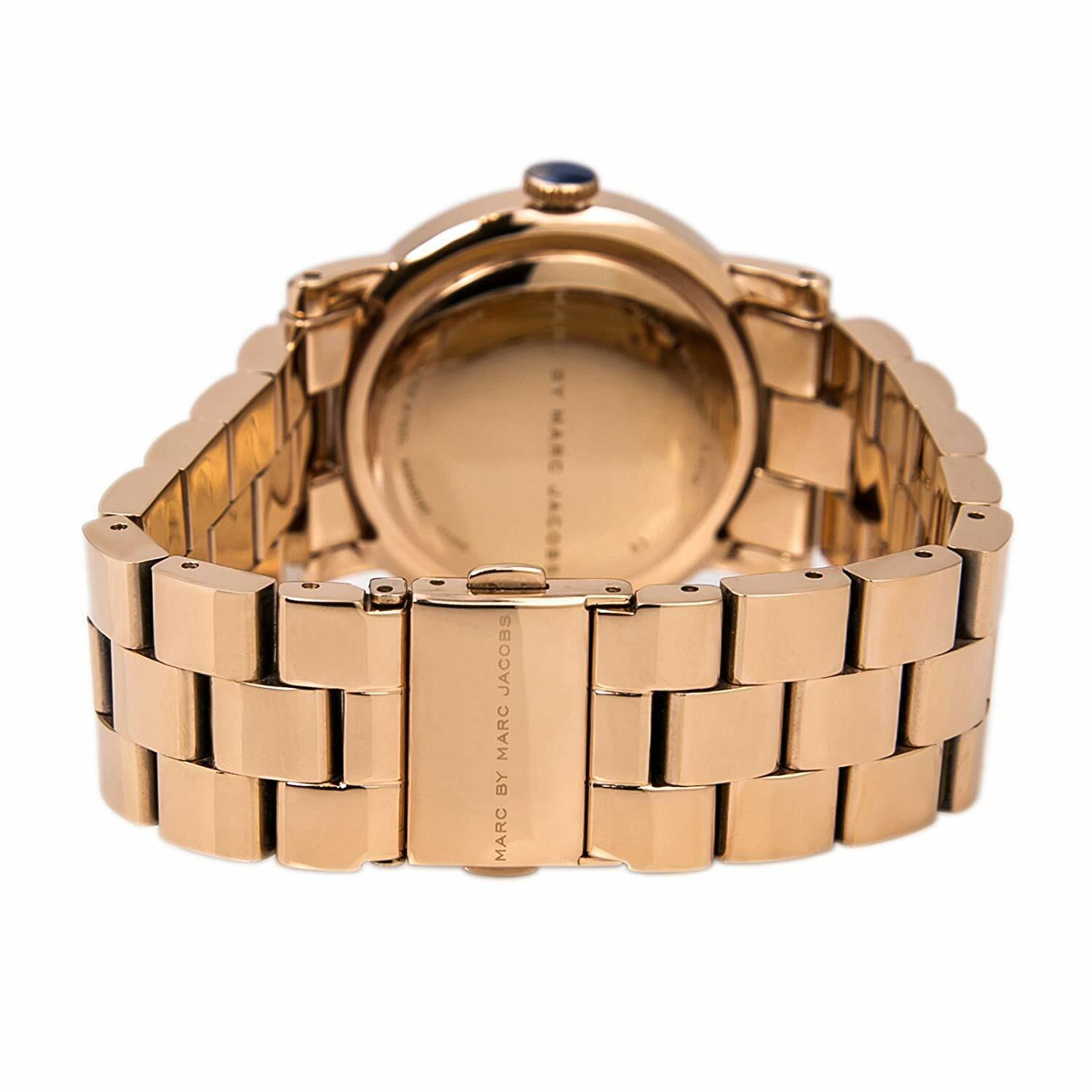Marc Jacobs Amy Brown Dial Rose Gold Steel Strap Watch for Women - MBM3167