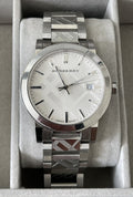 Burberry The City Silver Dial Silver Steel Strap Watch for Men - BU9037