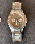 Marc Jacobs Rock Chronograph Mother of Pearl Grey Dial Silver Steel Strap Watch for Women - MBM3250