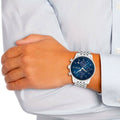 Hugo Boss Navigator Chronograph Blue Dial Silver Steel Strap Watch for Men - 1513498