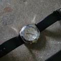 Marc Jacobs Blade Chronograph White Dial Black Leather Strap Watch for Women - MBM1189