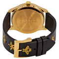 Gucci G Timeless Bee Motif Black Dial Black Leather Strap Watch For Women - YA1264055