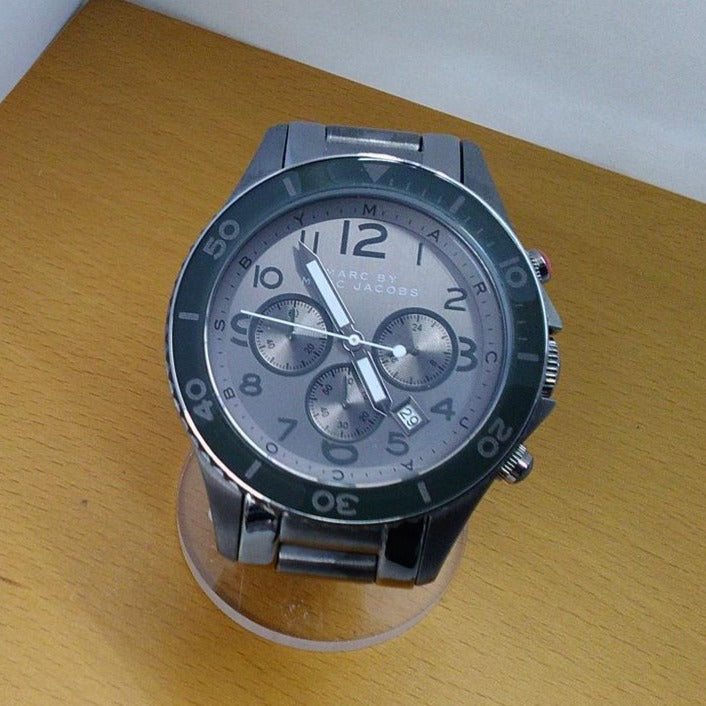 Marc Jacobs Rock Chronograph Silver Dial Silver Steel Strap Watch for Men - MBM5029