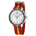 Tissot Quickster Chronograph NBA Miami Heat Edition White Dial Two Tone NATO Strap Watch for Men - T095.417.17.037.08