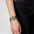 Versace Greca Blue Dial Blue Leather Strap Watch for Women - VERE00218