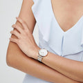Emporio Armani Retro Mother of Pearl Dial Silver Mesh Bracelet Watch For Women - AR2067
