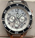 Marc Jacobs Rock Chronograph White Dial Silver Steel Strap Watch for Men - MBM5027