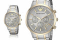Emporio Armani Renato Chronograph Quartz Silver Dial Two Tone Steel Strap Watch For Men - AR11076