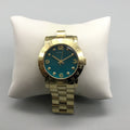 Marc Jacobs Amy Green Dial Gold Steel Strap Watch for Women - MBM8609