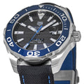 Tag Heuer Aquaracer Calibre 5 Automatic Black Dial Black Nylon Strap Watch for Men - WAY201C.FC6395