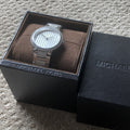 Michael Kors Gabbi Quartz Crystals Silver Dial Silver Steel Strap Watch For Women - MK3984