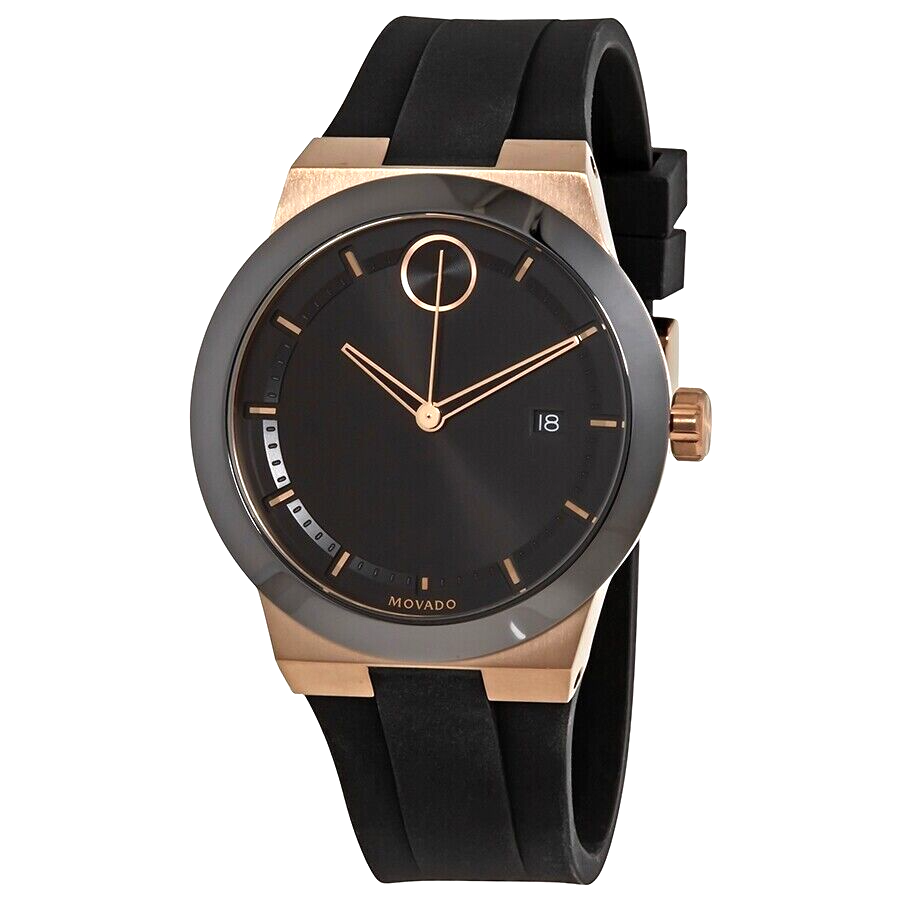 Movado Bold Fusion Black Dial Black Silicone Strap Watch for Men - 3600622
