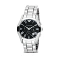 Emporio Armani Valente Chronograph Black Dial Silver Stainless Steel Watch For Men - AR0673