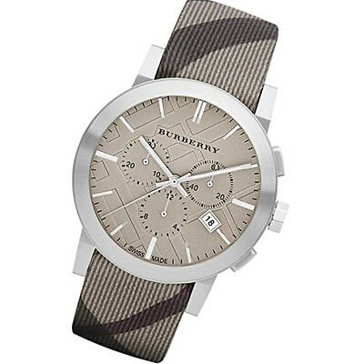Burberry The City Smoked Brown Dial Brown Leather Strap Watch for Men - BU9361