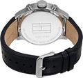 Tommy Hilfiger Sport Chronograph Black Dial Black Leather Strap Watch for Men - 1791050