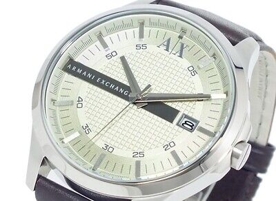 Armani Exchange Whitman Silver Dial Brown Leather Strap Watch For Men - AX2100