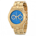 Marc Jacobs Blade Chronograph Blue Dial Gold Steel Strap Watch for Women - MBM3307