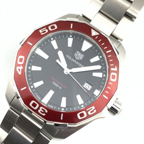 Tag Heuer Aquaracer Black Dial Silver Steel Strap Watch for Men - WAY101B.BA0746