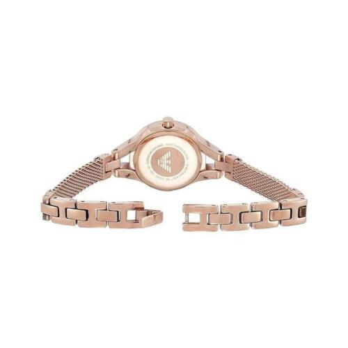 Emporio Armani Chiara Silver Dial Rose Gold Steel Strap Watch For Women - AR7362