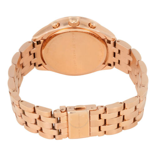 Marc Jacobs Peeker Chronograph Rose Gold Dial Rose Gold Steel Strap Watch for Women - MBM3394