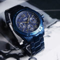 Guess Flagship Chronograph Blue Dial Blue Steel Strap Watch for Men - W0601G2