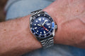 Seiko 5 Sports GMT SKX Automatic Blueberry Dial Silver Steel Strap Watch For Men - SSK003K1