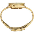 Seiko 5 Sports HUF Limited Edition Green Dial Gold Steel Strap Watch For Men - SRPJ20