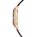 Swarovski Octea Nova Black Dial Black Leather Strap Watch for Women - 5650033