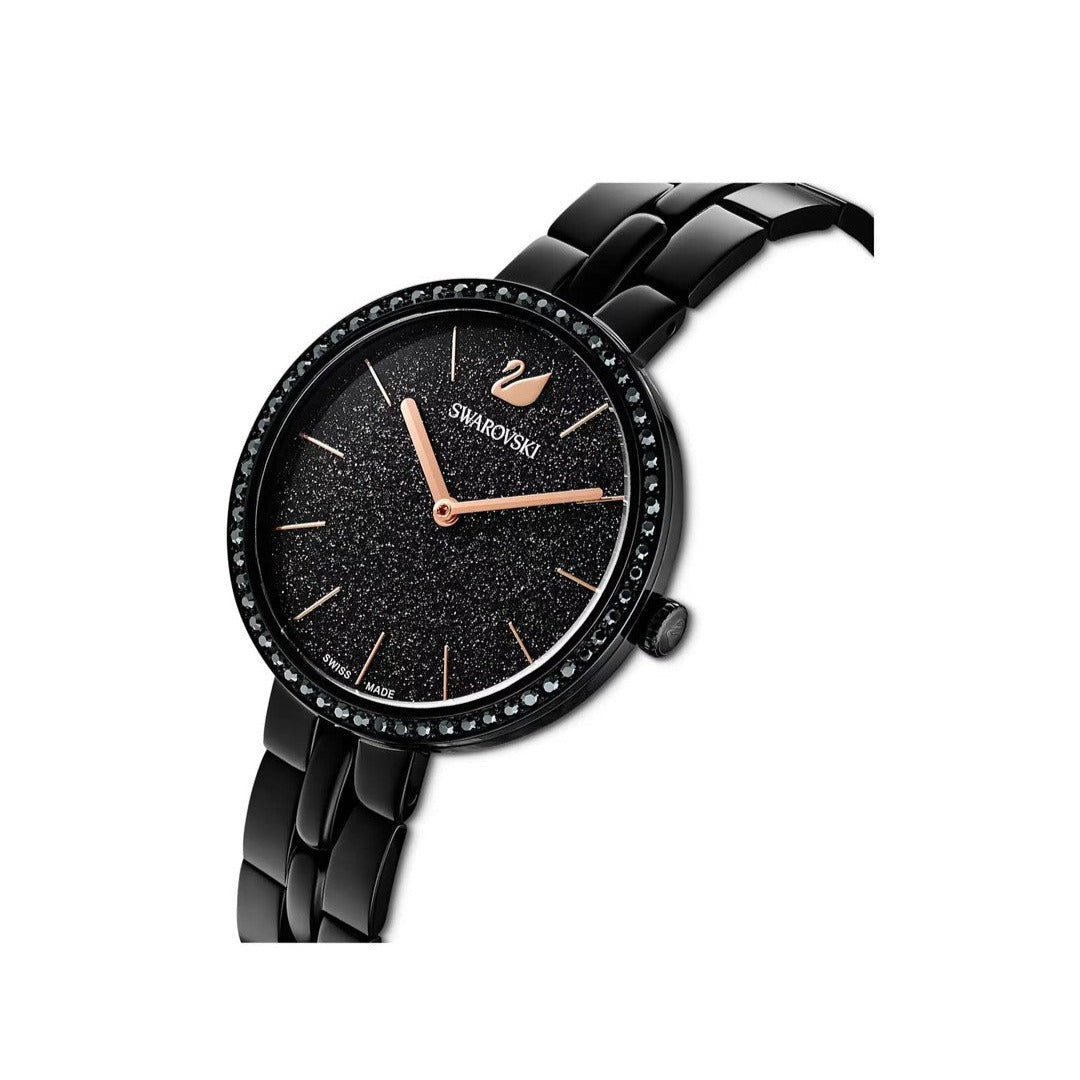 Swarovski Cosmopolitan PVD Black Dial Black Steel Strap Watch for Women - 5547646