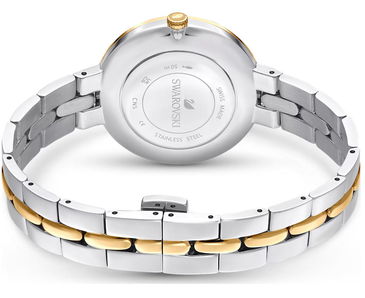 Swarovski Cosmopolitan Black Dial Two Tone Steel Strap Watch for Women - 5644072