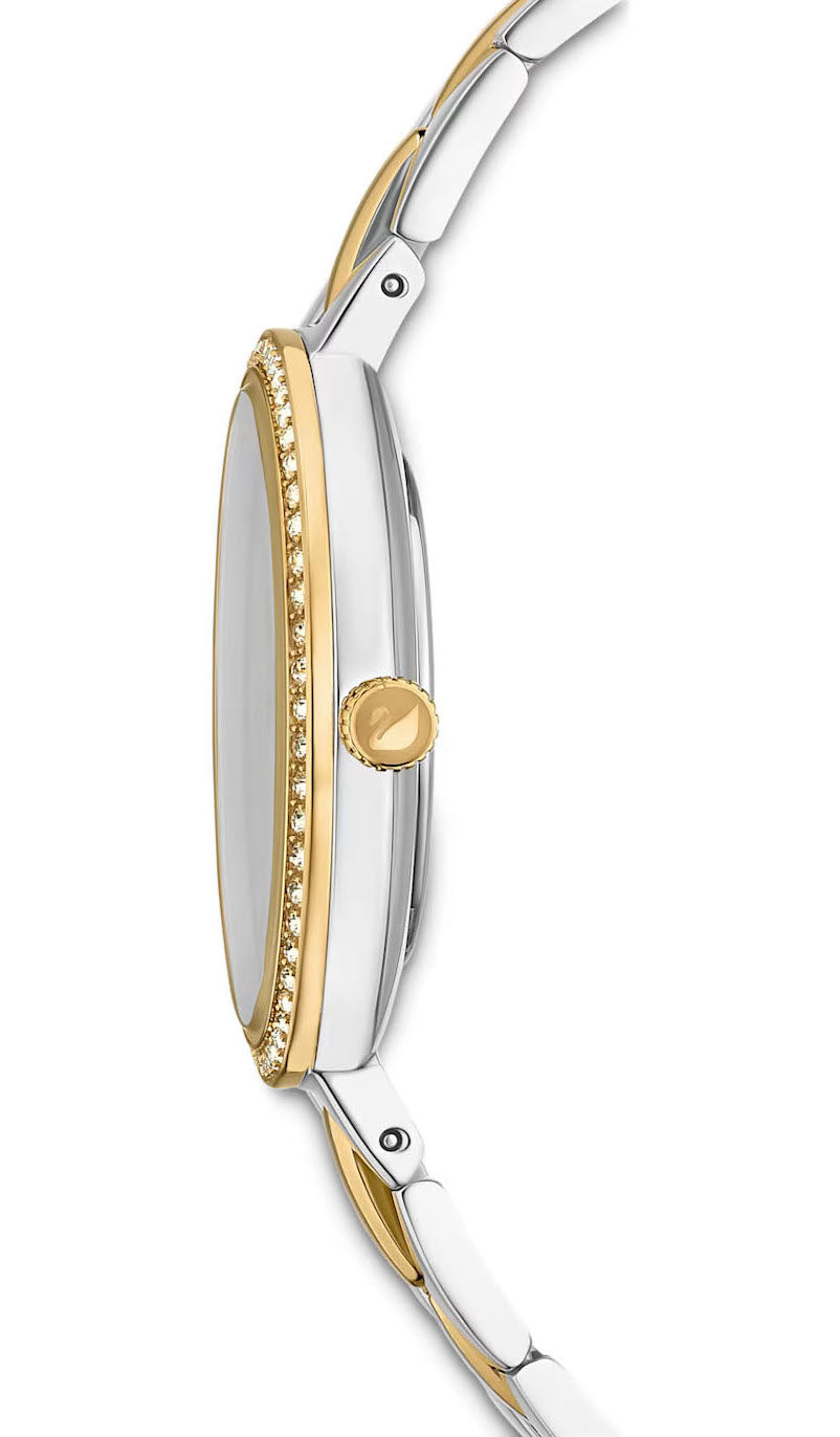 Swarovski Cosmopolitan Black Dial Two Tone Steel Strap Watch for Women - 5644072