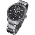 Tissot Quickster Chronograph Black Dial Silver Steel Strap Watch For Men - T095.417.11.067.00