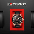 Tissot Supersport Chrono Black Dial Black Leather Strap Watch for Men - T125.617.36.051.00