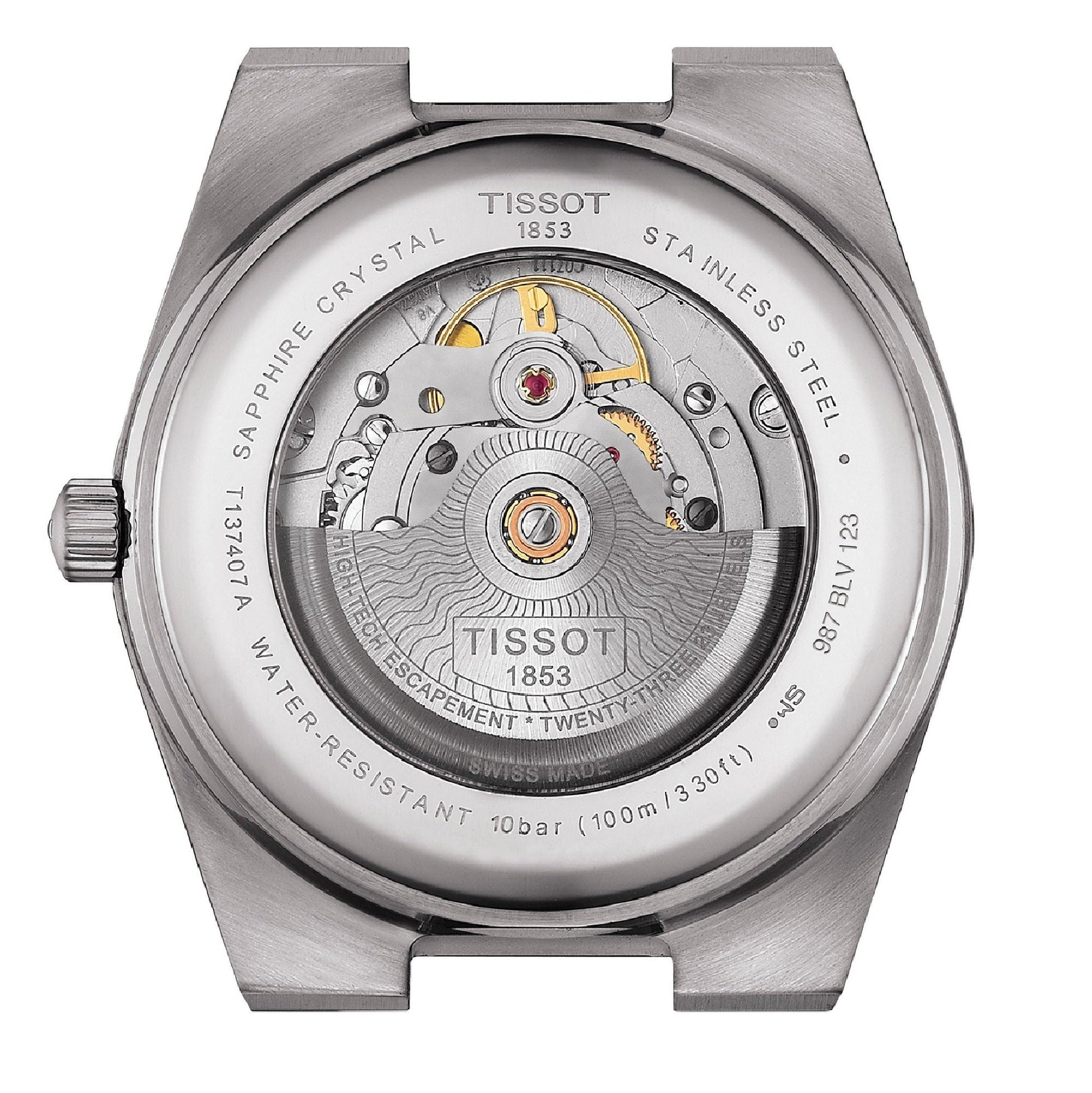Tissot PRX Powermatic 80 Black Dial Silver Steel Strap Watch For Men - T137.407.11.051.00