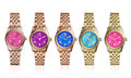 Michael Kors Lexington Quartz Blue Dial Gold Steel Strap Watch For Women - MK3271