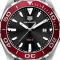 Tag Heuer Aquaracer Black Dial Silver Steel Strap Watch for Men - WAY101B.BA0746