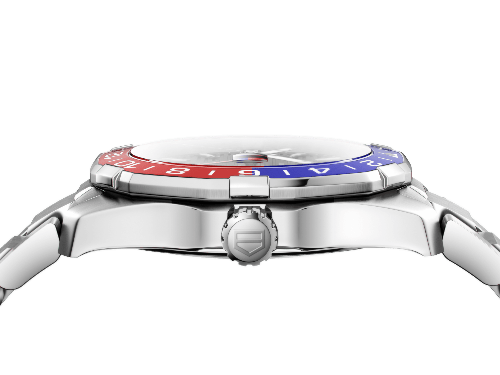 Tag Heuer Aquaracer GMT Caliber 7 Pepsi Black Dial Silver Steel Strap Watch for Men - WAY201F.BA0927