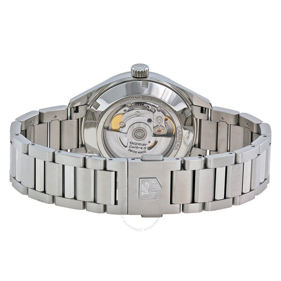 Tag Heuer Carrera Automatic Caliber 5 White Dial Silver Steel Strap Watch for Men - WAR211B.BA0782